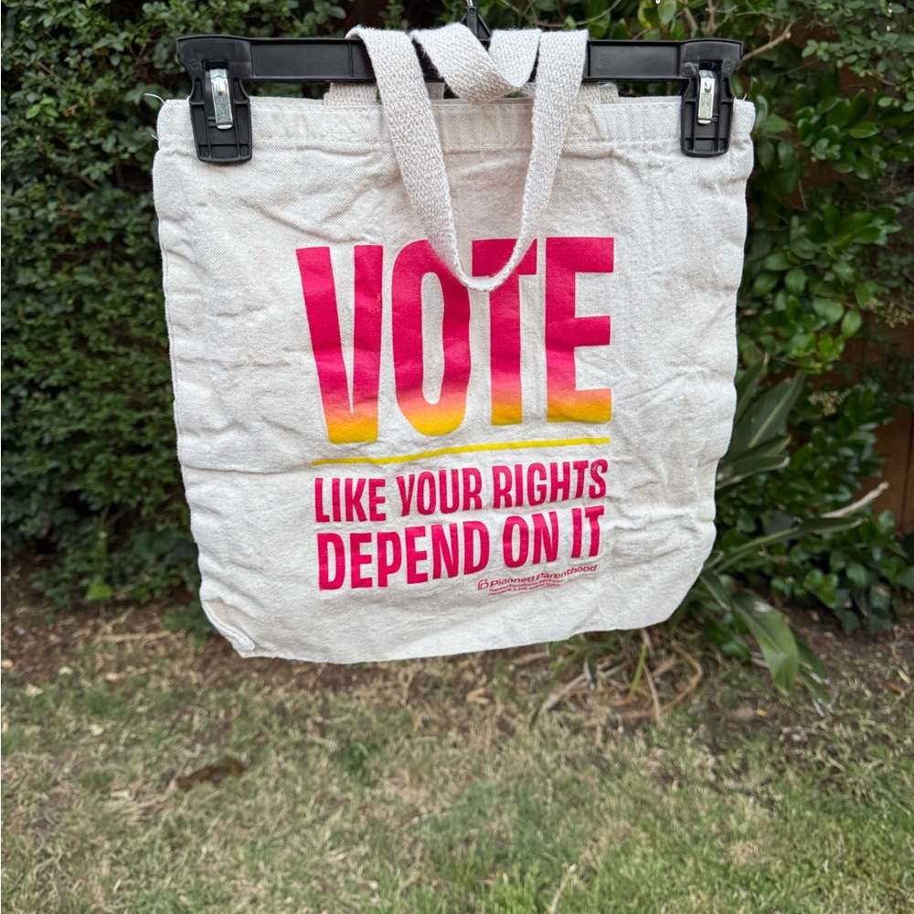 Vote like your rights depend on it small cotton canvas tote bag